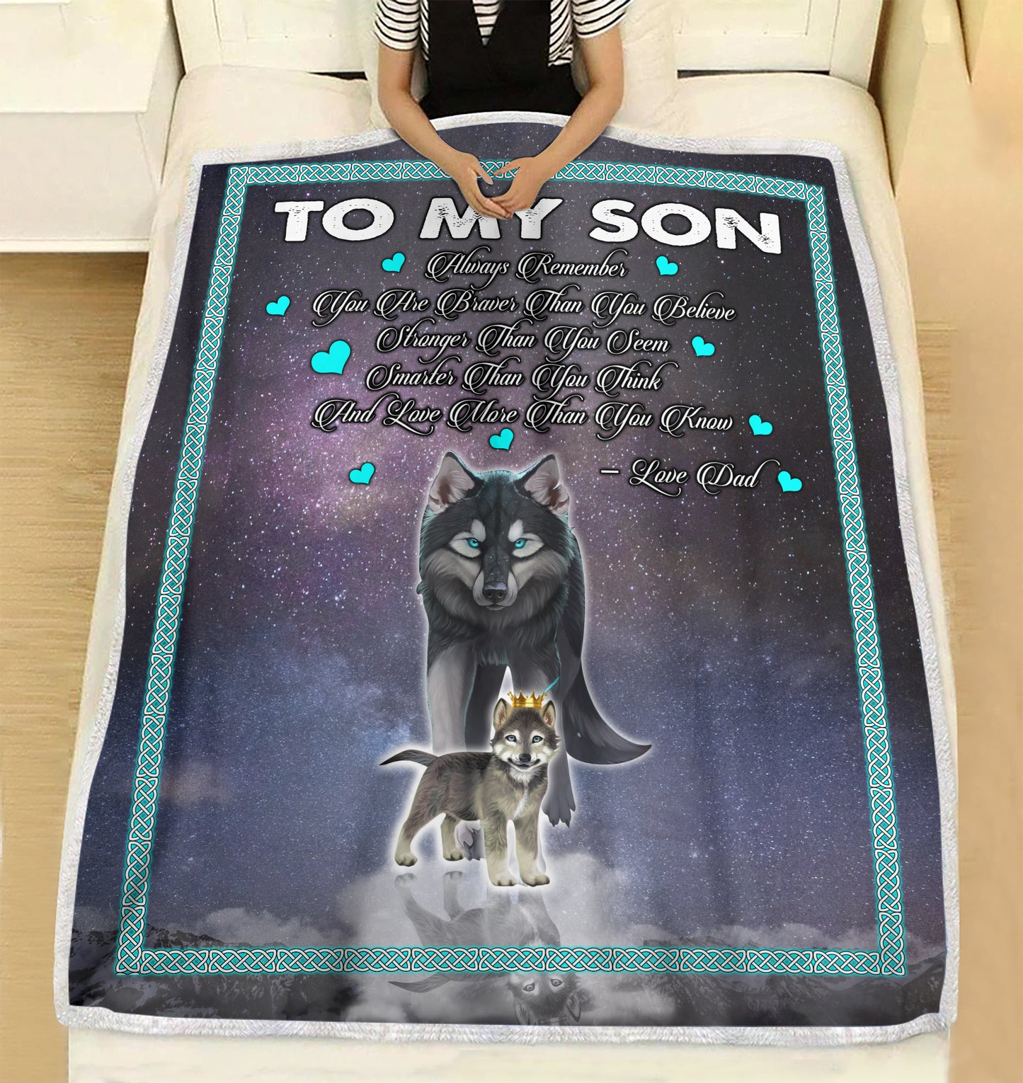 To my son - Always remember you are braver than you believe and love more than you know father and son fleece blanket gifts christmas family blanket