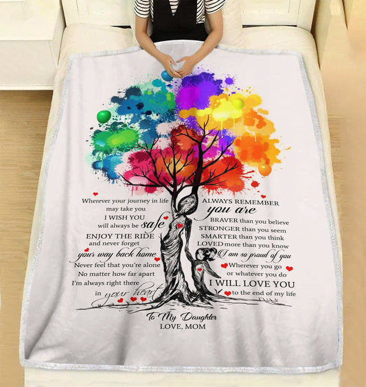 To my daughter wherever your journey in life may take you personalized fleece blanket gifts custom christmas blanket