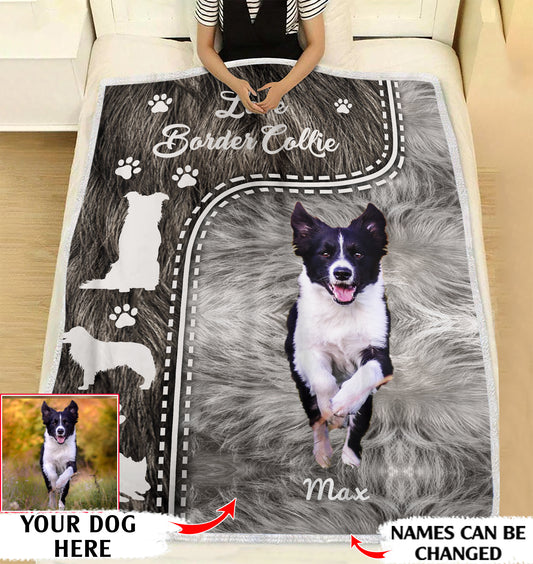 Love Border Collie personalized coffee blanket gifts custom christmas blanket