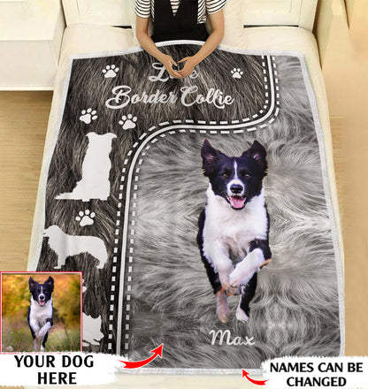 Love Border Collie personalized coffee blanket gifts custom christmas blanket