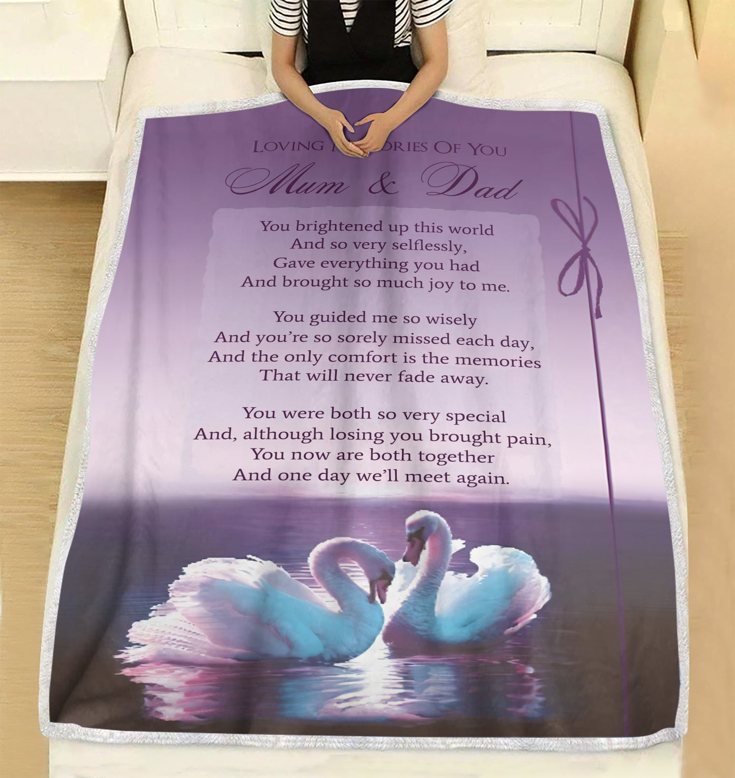 Loving memories of you - You brightened up this world personalized fleece blanket gifts custom christmas blanket