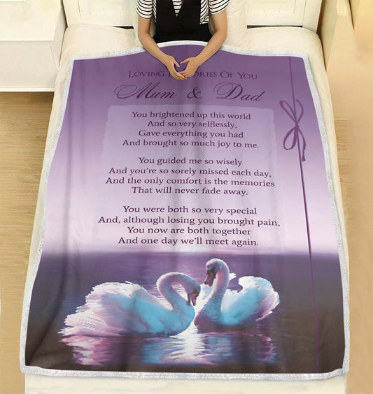 Loving memories of you - You brightened up this world personalized fleece blanket gifts custom christmas blanket