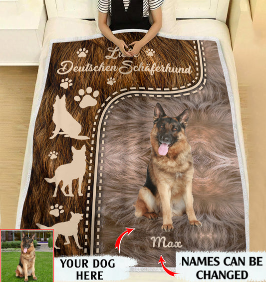 Liebe Deutschen Schäferhund personalisierte Nachricht Brief Flanell Fleece Bett Couch Decken