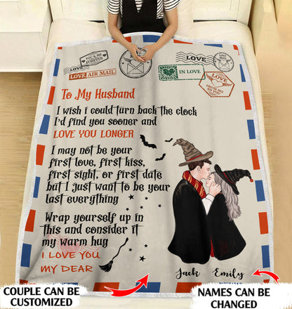 To my husband I wish I'd find you sooner personalized coffee blanket gifts custom christmas blanket
