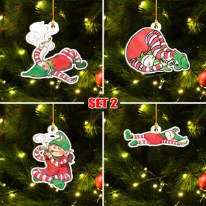 Funny Bad Elf Ornament Set Of 8 & 4, Xmas Dirty Elf Ornament Set, Funny Christmas Ornament Gift Idea