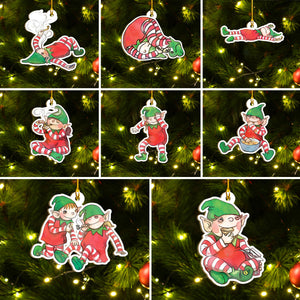 Funny Bad Elf Ornament Set Of 8 & 4, Xmas Dirty Elf Ornament Set, Funny Christmas Ornament Gift Idea