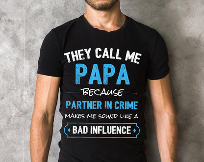Funny Grandpa Gifts Shirts, Papa Partner In Crime Shirt T-Shirt