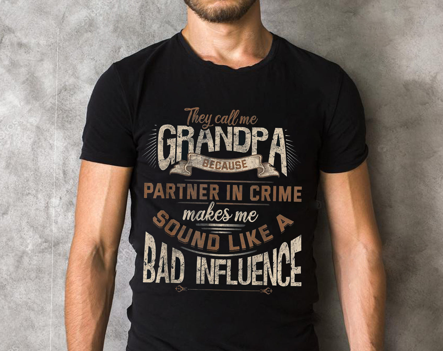 Funny Grandpa, Partner in Crime Phrase, Granddad Humor T-Shirt