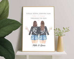 Personalized Picture Personalised Sister Pretty Gift, Best Cousins Ever, Soul Sisters Gift, Sister Birthday Gift, Big Sister Gift, Cousins Print, Best Friend Print