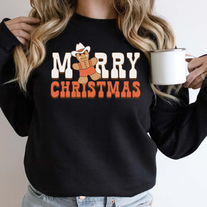 Gingerbread Retro Christmas Sweatshirt, Christmas Graphic Tee, Holiday Sweater, Women's Holiday Sweatshirt, Christmas Shirt, Winter Shirt-1