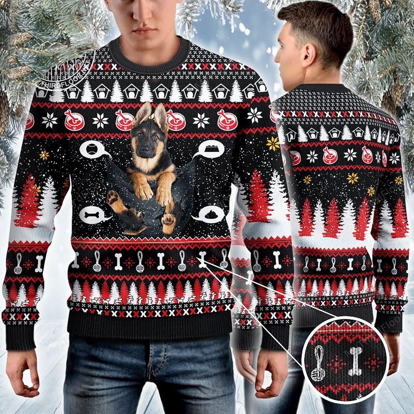 German Shorthaired Pointer Dog Lovers Gift Baby In Sweater, Christmas Ugly Sweater, Christmas Gift, Gift Christmas 2024