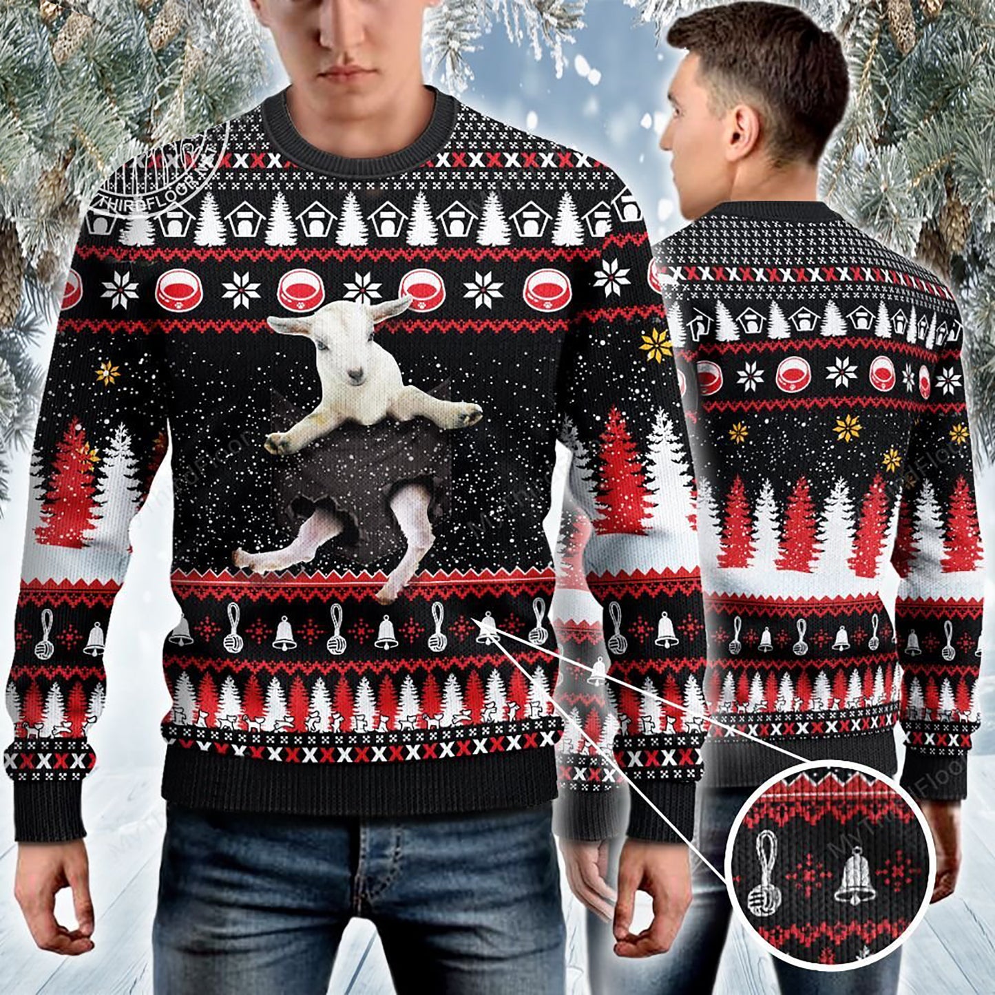 Goat Lovers Gift Baby In Pocket Ugly Christmas Sweater, Christmas Ugly Sweater, Christmas Gift, Gift Christmas 2024