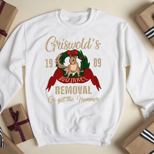 Griswold's squirrel removal go get the hammer funny sweatshirt gifts christmas ugly sweater