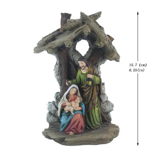 Zayton Figurine Holy Family Nativity Scene Home Decoration Christ Jesus Statues Mary Joseph Miniature Sculpture Christmas Gift