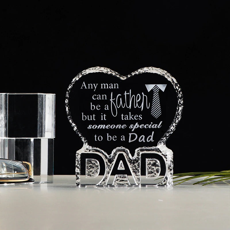 Birthday Gifts for Dad from Daughter, Father's Day Gifts, Crystal Keepsake Present for Father