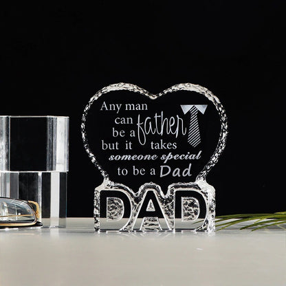 Birthday Gifts for Dad from Daughter, Father's Day Gifts, Crystal Keepsake Present for Father