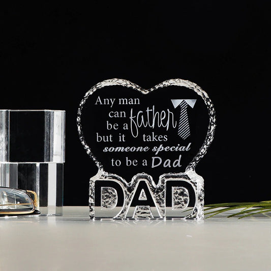 Birthday Gifts for Dad from Daughter, Father's Day Gifts, Crystal Keepsake Present for Father