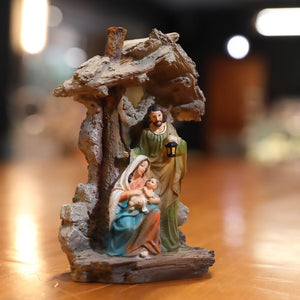 Zayton Figurine Holy Family Nativity Scene Home Decoration Christ Jesus Statues Mary Joseph Miniature Sculpture Christmas Gift