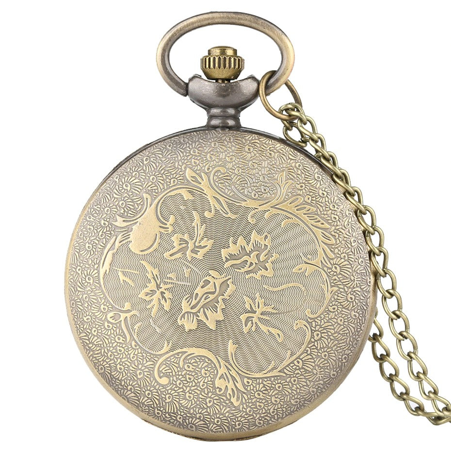 To My Son Theme Pocket Watch Bronze Necklace Chain Gifts for Kids Lion