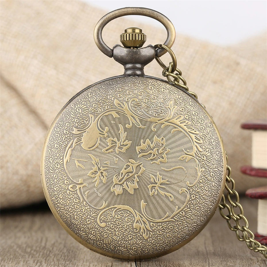To My Son Theme Pocket Watch Bronze Necklace Chain Gifts for Kids Lion