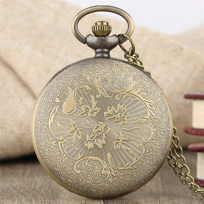 To My Son Theme Pocket Watch Bronze Necklace Chain Gifts for Kids Lion