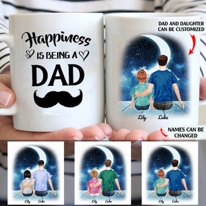 Happiness is being a dad custom christmas mugs