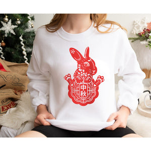 Happy Chinese Lunar New Year Decorations 2023 Rabbit Raglan Baseball Tee Sweatshirt