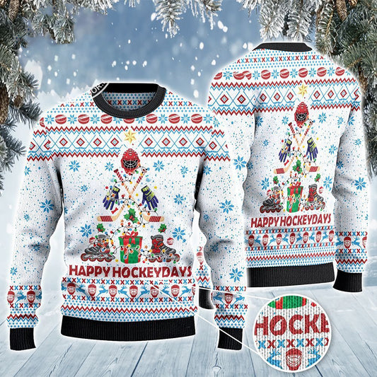 Happy Hockeydays Christmas Gift All Over Print 3D Sweater, Christmas Gift, Gift Christmas 2024