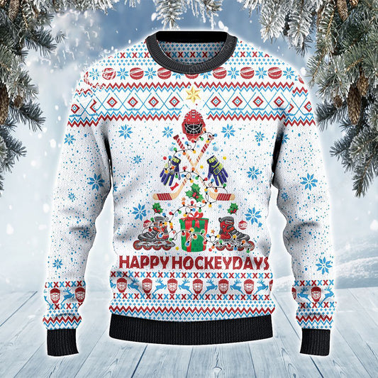 Happy Hockeydays Christmas Gift All Over Print 3D Sweater, Christmas Gift, Gift Christmas 2024