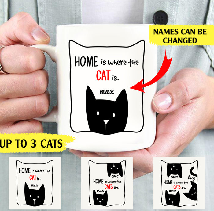 Home are where the cats are custom christmas mugs