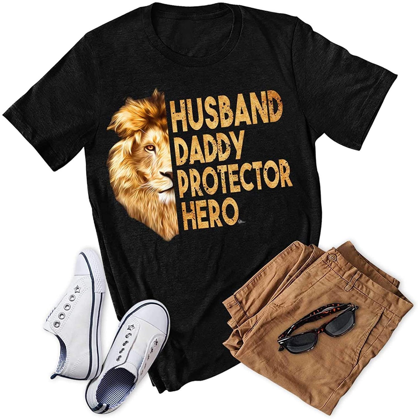 Husband Daddy Protector Hero Lion Dad T-Shirt