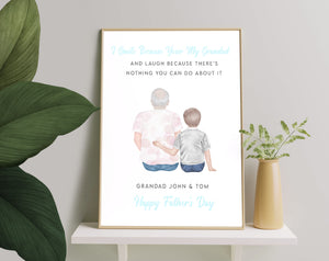 Personalized Picture Best Grandad Fathers day gift, Fathers day print, First Fathers day gift, Personalised Print, Gift for Fathers Day, Gift for Step Dad