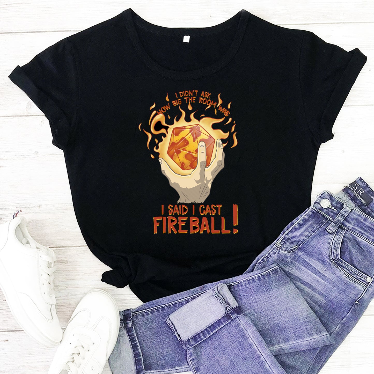 Ich habe nicht gefragt, wie groß der Raum war, ich sagte, ich werfe Feuerball T-Shirt