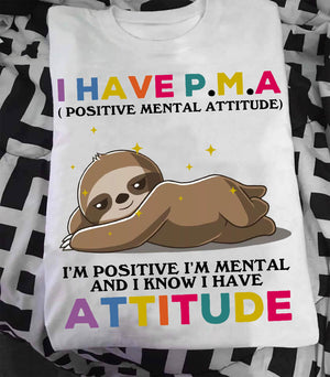 I have p.m.a i am positive i am mental and i know i have attitude tee t shirt