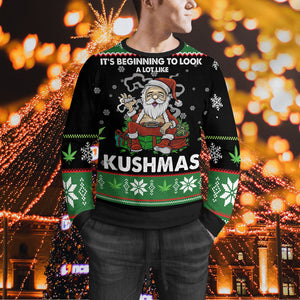 It's Beginning To Look A Lot Like Kushmas Sweater, Cannabis Ugly Christmas Sweater, Funny Christmas Gift Idea