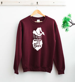 It is The Most Wonderful Time for A Beer Shirts  2020 Funny Sweatshirts  Christmas Funny Sweatshirts  Christmas Beard Sweatshirts