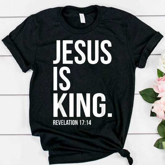 Jesus ist König Bibel Schrift Zitat Christliches T-Shirt