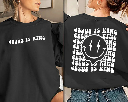 Jesus Sweatshirt, Jesus Is King Sweatshirt, Jesus Shirt, Christian Apparel, Jesus Hoodie, Jesus Sweatshirt, Christian Sweatshirt