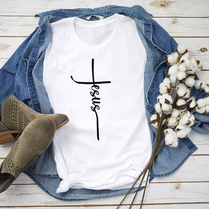 Jesus Vertikales Kreuz Shirt Glaube Shirts Inspirierende Mama Shirts Spirituelle Mama Shirt