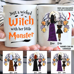 Just a wicked witch with her little monster personalised gift customized mug coffee mugs gifts custom christmas mugs