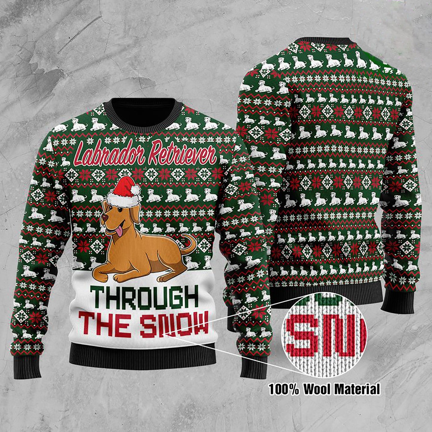 Labrador Retriever Through The Snow Christmas Ugly Sweater, Christmas Ugly Sweater, Christmas Gift, Gift Christmas 2024
