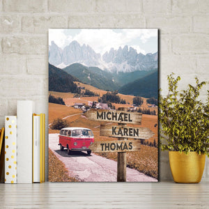 Village in the Valley Street Signs, Personalized Canvas, Wall-art Canvas