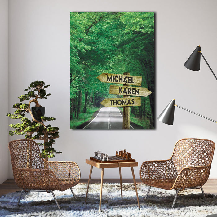 Jungle Street Signs, Personalized Canvas, Wall-art Canvas