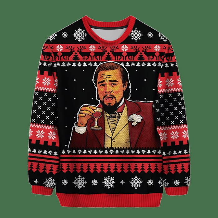 Laughing Leo Christmas Wool Ugly Knitted Ugly Christmas Sweater All Over Print Sweater Apparel,Christmas Ugly Sweater,Christmas Gift,Gift Christmas 2024