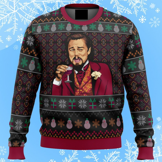 Laughing Leo Dicaprio Meme Tshirt Hoodie Apparel,Christmas Ugly Sweater,Christmas Gift,Gift Christmas 2024