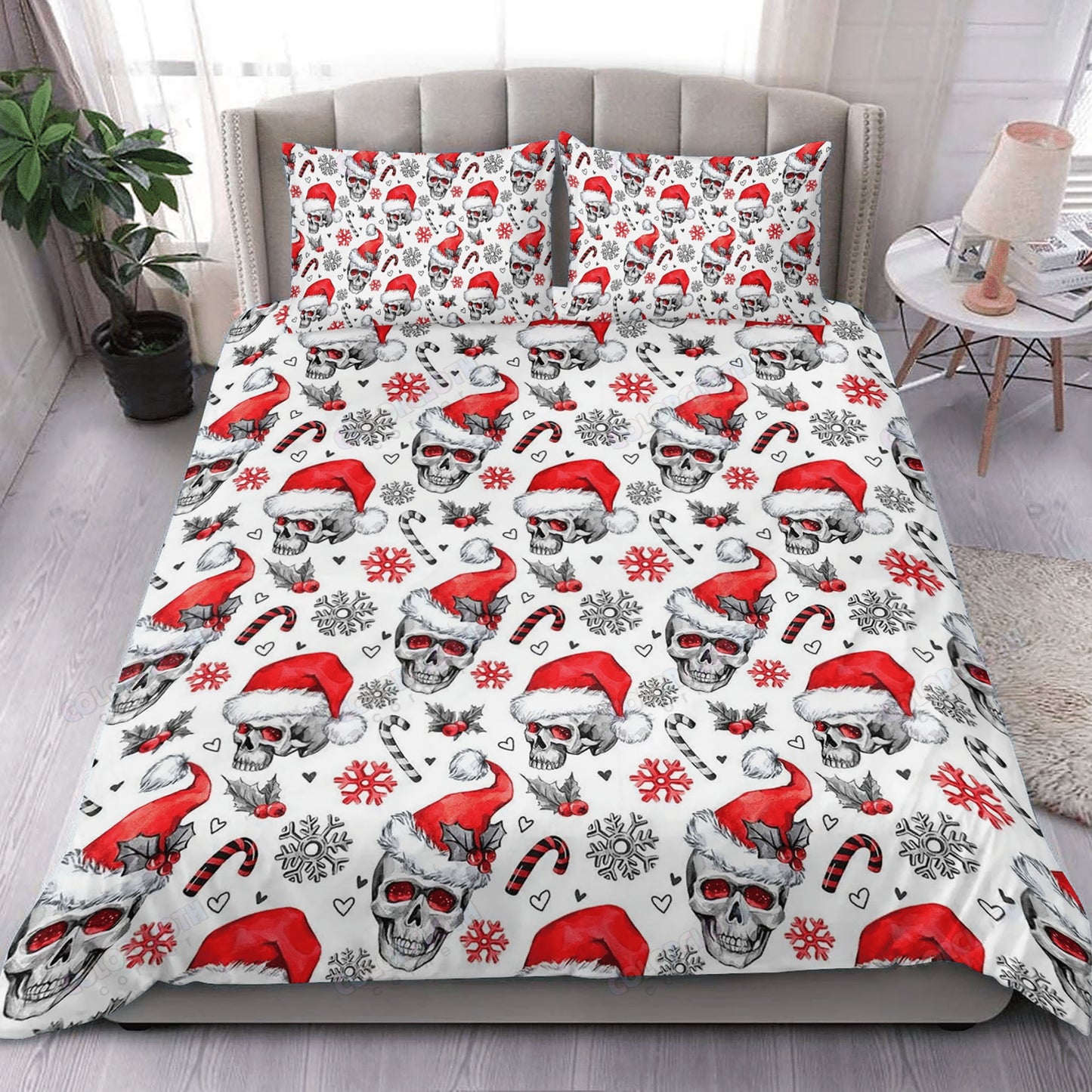 Lets Christmas With Skull Bedding Set Bedroom Set Bedlinen 3D,Bedding Christmas Gift,Bedding Set Christmas