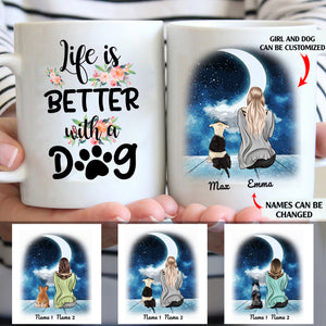 Life Is Better With A Dog personalized coffee mugs gifts custom christmas mugs