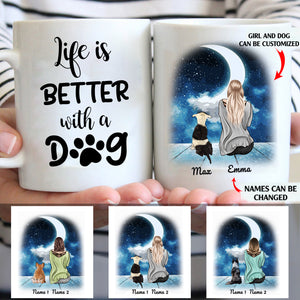 Life Is Better With A Dog personalized coffee mugs gifts custom christmas mugs