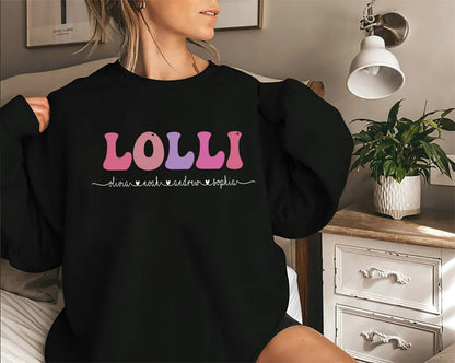 Lolli Sweatshirt, Grandma sweater, Mimi Shirt, Lolli Valentine Gift, Lolli Gift, Lolli Grandma, Lolli Birthday gift, Crewneck Women