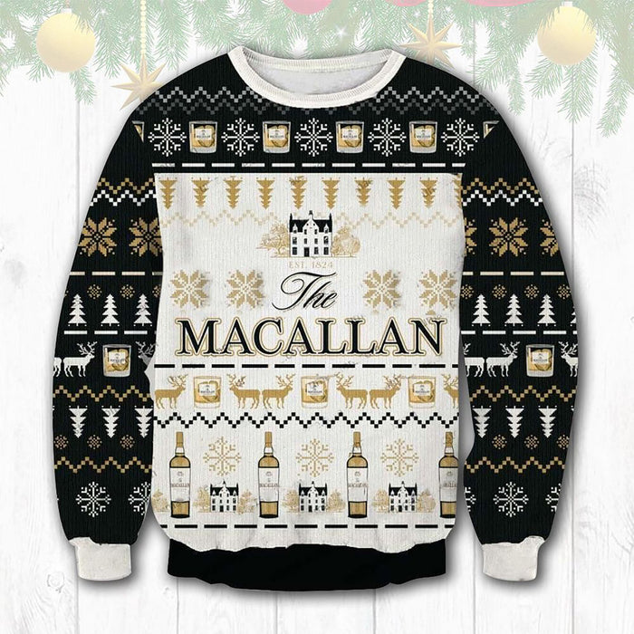 Macallan House 1824 Whiskey 3d Ugly Sweater Christmas, Christmas Ugly Sweater, Christmas Gift, Gift Christmas 2024